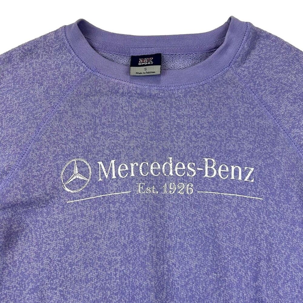 Mercedes Benz Sweatshirt Womens Small Purple Lightweight Crew Neck